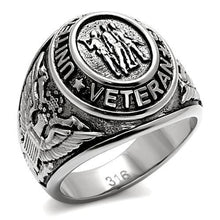 Load image into Gallery viewer, Veteran Military Ring – Polished Stainless Steel
