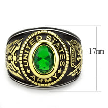 Load image into Gallery viewer, π Army Green Stone Ring | Two-Tone Gold IP Stainless Steel | Women & Men