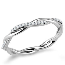 Load image into Gallery viewer, MT ad 240 Dainty Twist Crystal Stacking Ring - High polished Stainless Steel (no plating)