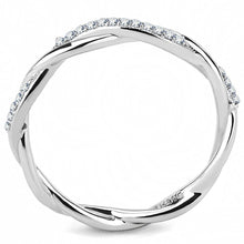 Load image into Gallery viewer, MT ad 240 Dainty Twist Crystal Stacking Ring - High polished Stainless Steel (no plating)