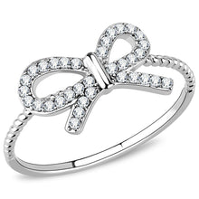 Load image into Gallery viewer, Dainty Clear Crystal Bow Ring – Stainless Steel