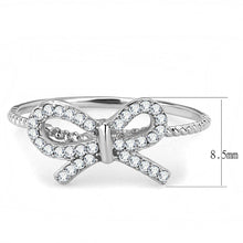 Load image into Gallery viewer, Dainty Clear Crystal Bow Ring – Stainless Steel