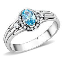 Load image into Gallery viewer, Petite Aquamarine Halo Ring – March Birthstone