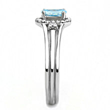 Load image into Gallery viewer, Petite Aquamarine Halo Ring – March Birthstone