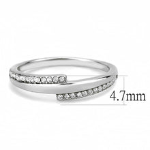 Load image into Gallery viewer, Crossover Sparkle Band Ring - Clear Crystals - Stainless Steel