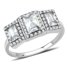 Load image into Gallery viewer, Classic Three-Stone Clear CZ Stainless Steel Ring