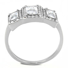 Load image into Gallery viewer, Classic Three-Stone Clear CZ Stainless Steel Ring