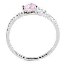 Load image into Gallery viewer, Pink & Clear Hugging Hearts Ring – Stainless Steel