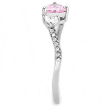 Load image into Gallery viewer, Pink & Clear Hugging Hearts Ring – Stainless Steel