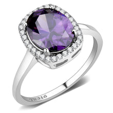 Load image into Gallery viewer, Oval Amethyst Crystal Halo Ring – February Birthstone