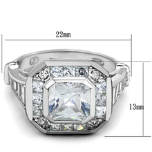 Load image into Gallery viewer, Sterling Silver Cushion-Cut Halo Crystal Ring