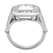 Load image into Gallery viewer, Sterling Silver Cushion-Cut Halo Crystal Ring