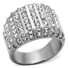 Load image into Gallery viewer, MT 7441 The Ring Lady Signature Ice-Bar-High Polished Stainless Steel Ring with Highest Quality Bold Pave Crystals