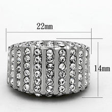 Load image into Gallery viewer, MT 7441 The Ring Lady Signature Ice-Bar-High Polished Stainless Steel Ring with Highest Quality Bold Pave Crystals