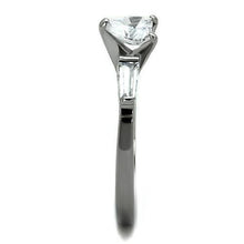 Load image into Gallery viewer, Clear Crystal Heart & Baguette Ring – April Birthstone