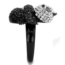 Load image into Gallery viewer, Black Diamond Crystal Panda Ring – Two-Tone Stainless Steel