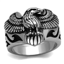 Load image into Gallery viewer, š¤ Black Epoxy Menās Statement Ring | Stainless Steel Biker Style