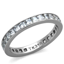 Load image into Gallery viewer, Princess-Cut Clear Crystal Eternity Band – April Birthstone