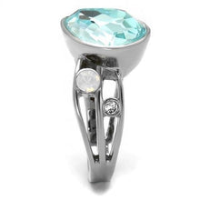 Load image into Gallery viewer, Light Blue Teardrop Crystal Ring – March Birthstone