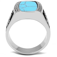 Load image into Gallery viewer, Men's Turquoise Masonic Stainless Steel Ring