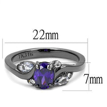Load image into Gallery viewer, Amethyst & Clear Teardrop Crystal Ring – February Birthstone