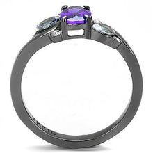 Load image into Gallery viewer, Amethyst & Clear Teardrop Crystal Ring – February Birthstone
