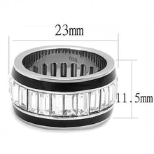 Load image into Gallery viewer, Emerald-Cut Crystal Double Onyx Band Ring