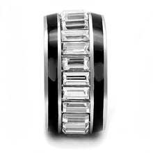 Load image into Gallery viewer, Emerald-Cut Crystal Double Onyx Band Ring