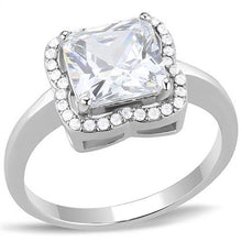 Load image into Gallery viewer, Clear Cushion-Cut Halo Ring – April Birthstone