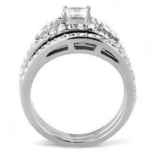 Load image into Gallery viewer, Clear Crystal Stainless Steel Wedding Ring Set