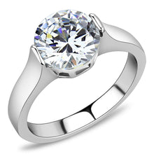 Load image into Gallery viewer, Clear Crystal Solitaire Ring – Stainless Steel | April Birthstone