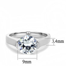 Load image into Gallery viewer, Clear Crystal Solitaire Ring – Stainless Steel | April Birthstone