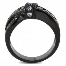 Load image into Gallery viewer, Brown & Clear Crystal Ring – Black Stainless Steel | November Birthstone