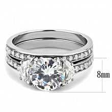 Load image into Gallery viewer, Round-Cut Clear CZ Wedding Ring Set | Stainless Steel