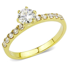 Load image into Gallery viewer, Dainty Gold April Birthstone Crystal Ring