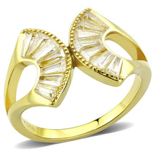 Load image into Gallery viewer, Clear Baguette Crystal Ring – Gold-Tone Stainless Steel