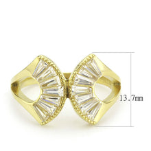 Load image into Gallery viewer, Clear Baguette Crystal Ring – Gold-Tone Stainless Steel