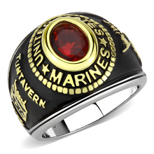 Load image into Gallery viewer, ❤️ U.S. Marines Red Stone Ring | Two-Tone Gold IP Stainless Steel | Women & Men