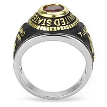 Load image into Gallery viewer, ❤️ U.S. Marines Red Stone Ring | Two-Tone Gold IP Stainless Steel | Women & Men