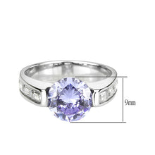 Load image into Gallery viewer, MT 0873 - High Polished Stainless Steel Crystal Tanzanite and Clear- December Birthstone - Newest All Rings
