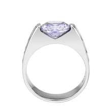 Load image into Gallery viewer, MT 0873 - High Polished Stainless Steel Crystal Tanzanite and Clear- December Birthstone - Newest All Rings
