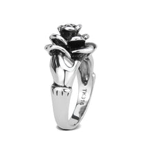 Load image into Gallery viewer, Flower in Hands Ring – Polished Stainless Steel