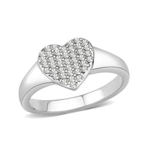 Load image into Gallery viewer, Clear Crystal Heart Ring – April Birthstone