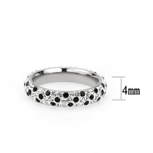 Load image into Gallery viewer, Black & Clear Crystal Eternity Band – Stainless Steel