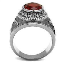 Load image into Gallery viewer, MTA 307414 Men's U.S. Marines stainless steel ring - High Polished Finish with Red Crystal Newest