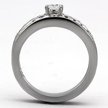 Load image into Gallery viewer, Clear Crystal Stainless Steel Wedding Ring Set