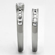Load image into Gallery viewer, Clear Crystal Stainless Steel Wedding Ring Set