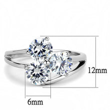 Load image into Gallery viewer, MT 0343 Brilliant Three-Stone Clear CZ Ring -- High Polished Stainless Steel/Elegant Classic Sparkle