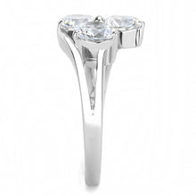Load image into Gallery viewer, MT 0343 Brilliant Three-Stone Clear CZ Ring -- High Polished Stainless Steel/Elegant Classic Sparkle