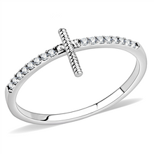 Load image into Gallery viewer, Clear AAA CZ Solitaire Ring – High Polished Stainless Steel – The Ring Lady